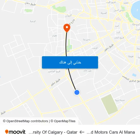 United Motors Cars Al Mana to University Of Calgary - Qatar map
