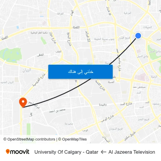 Al Jazeera Television to University Of Calgary - Qatar map