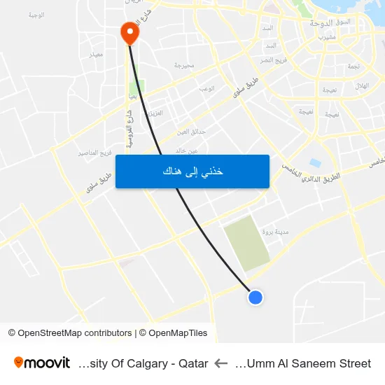 J & P /Umm Al Saneem Street to University Of Calgary - Qatar map