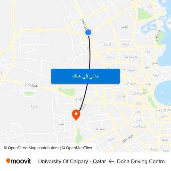 Doha Driving Centre to University Of Calgary - Qatar map