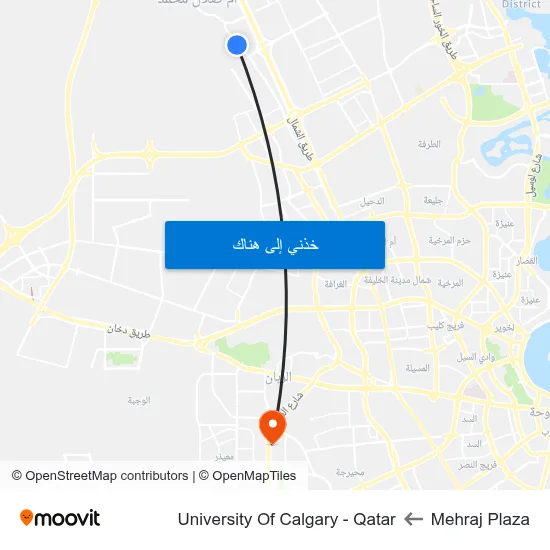 Mehraj Plaza to University Of Calgary - Qatar map