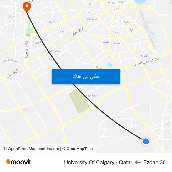 Ezdan 30 to University Of Calgary - Qatar map