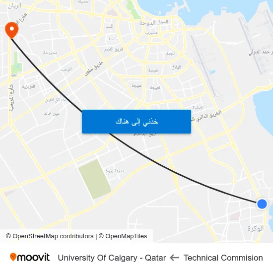 Technical Commision to University Of Calgary - Qatar map