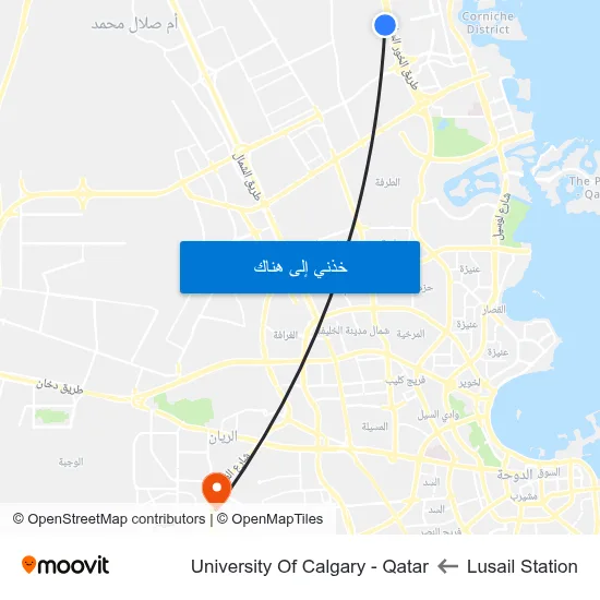 Lusail Station to University Of Calgary - Qatar map