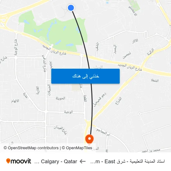 استاد المدينة التعليمية - شرق Education City Stadium - East to University Of Calgary - Qatar map