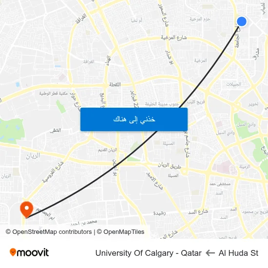 Al Huda St to University Of Calgary - Qatar map