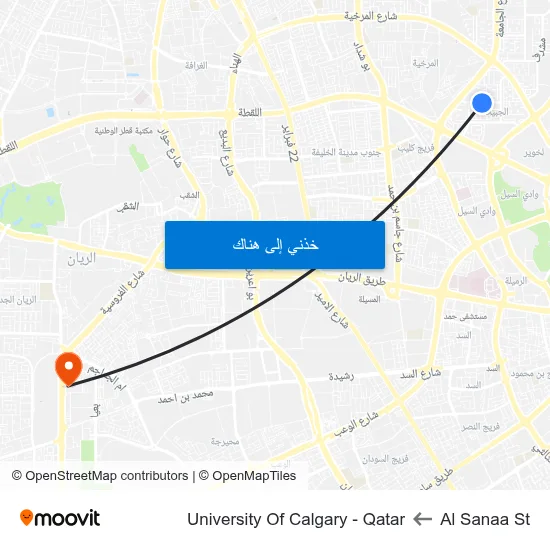 Al Sanaa St to University Of Calgary - Qatar map