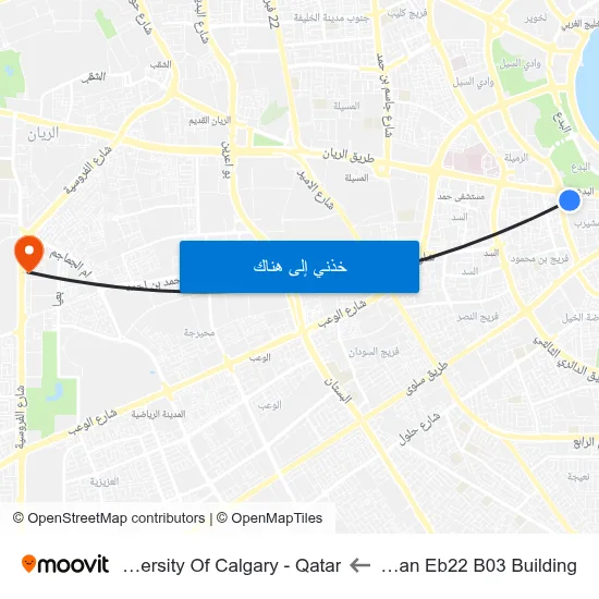 Ezdan Eb22 B03 Building to University Of Calgary - Qatar map