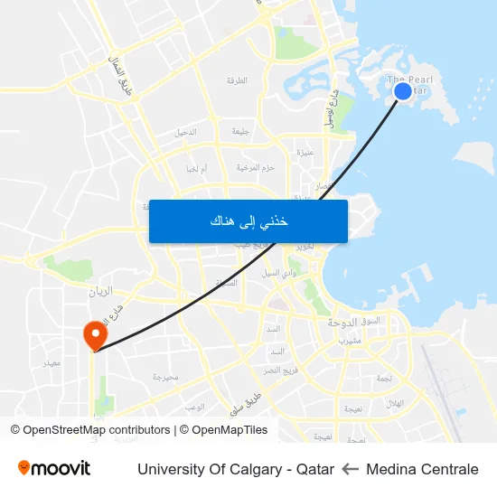Medina Centrale to University Of Calgary - Qatar map