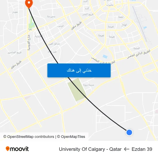 Ezdan 39 to University Of Calgary - Qatar map