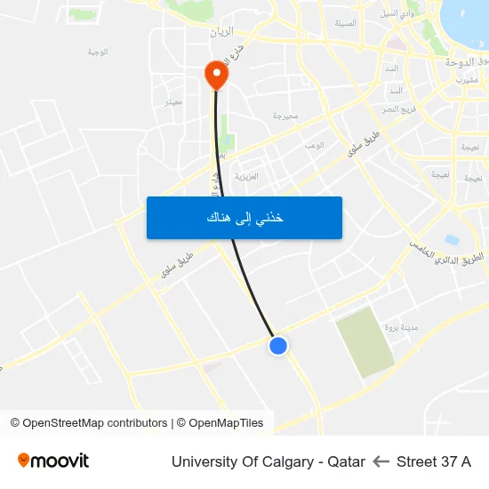 Street 37 A to University Of Calgary - Qatar map