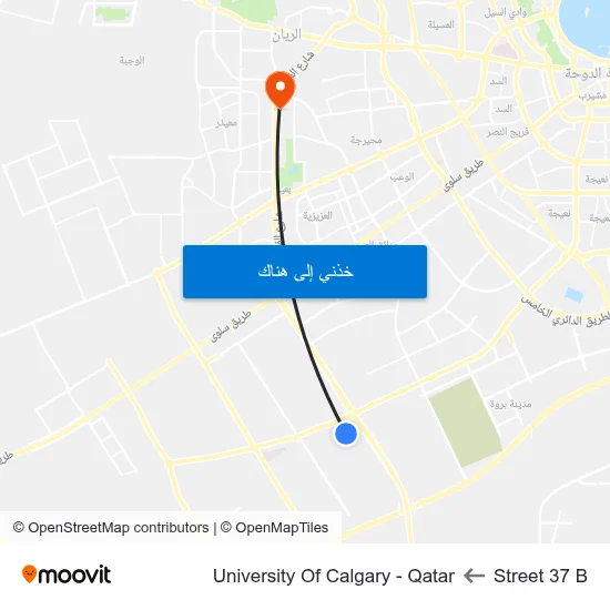 Street 37 B to University Of Calgary - Qatar map