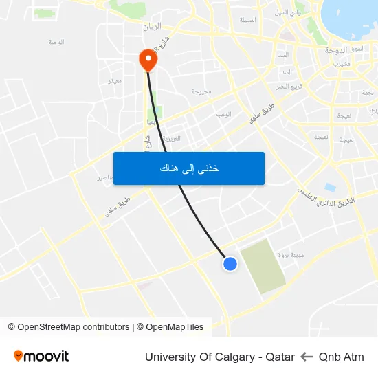 Qnb Atm to University Of Calgary - Qatar map