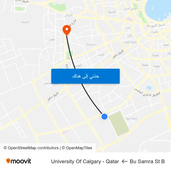 Bu Samra St B to University Of Calgary - Qatar map