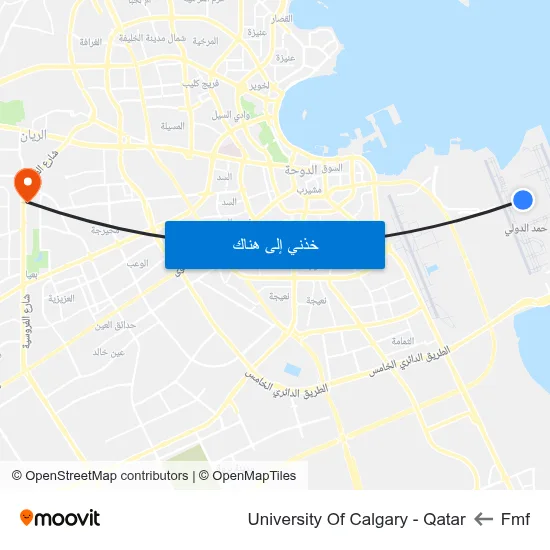 Fmf to University Of Calgary - Qatar map