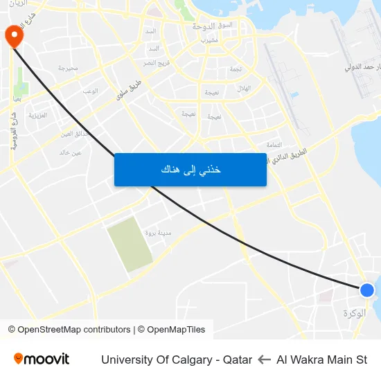 Al Wakra  Main St to University Of Calgary - Qatar map