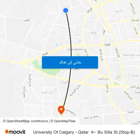 Bu Silla St.(Stop-B) to University Of Calgary - Qatar map