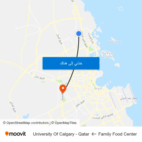 Family Food Center to University Of Calgary - Qatar map