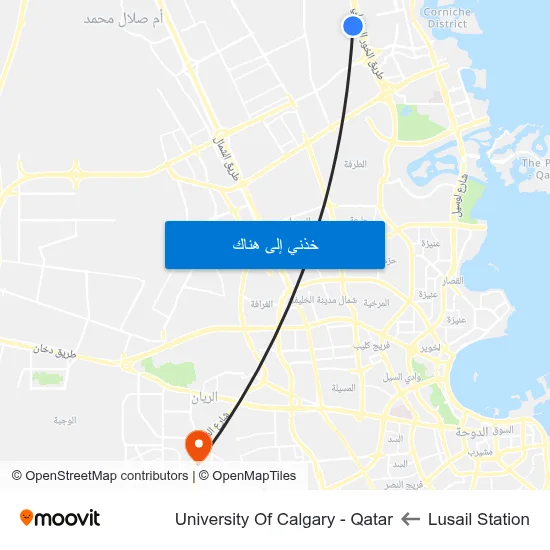 Lusail Station to University Of Calgary - Qatar map