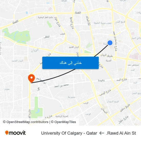 Rawd Al Ain St. to University Of Calgary - Qatar map