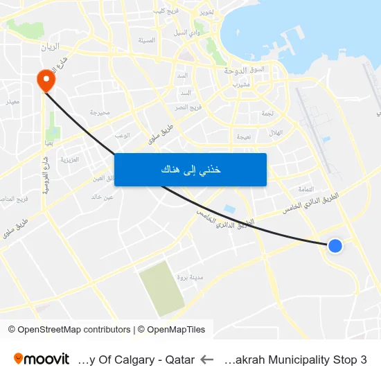 Doha Al Wakrah Municipality Stop 3 to University Of Calgary - Qatar map