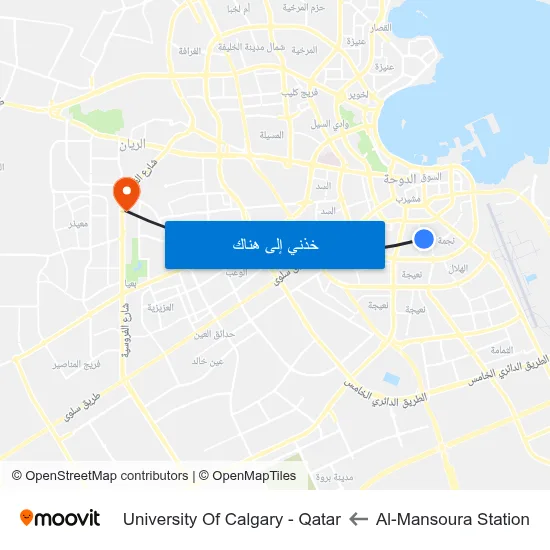 Al-Mansoura Station to University Of Calgary - Qatar map