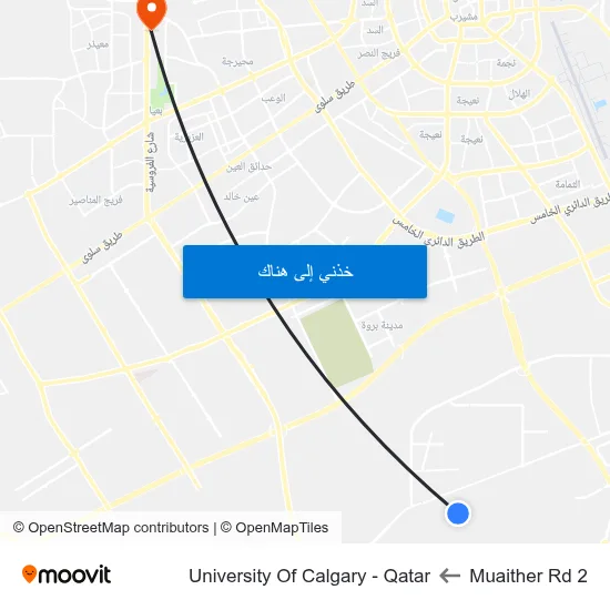 Muaither Rd 2 to University Of Calgary - Qatar map
