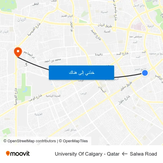 Salwa Road to University Of Calgary - Qatar map