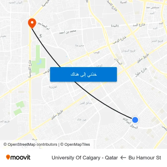 Bu Hamour St to University Of Calgary - Qatar map