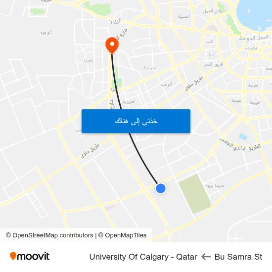 Bu Samra St to University Of Calgary - Qatar map