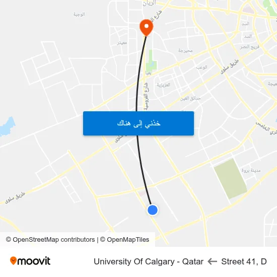 Street 41, D to University Of Calgary - Qatar map