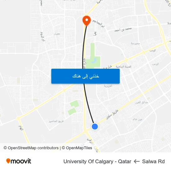 Salwa Rd to University Of Calgary - Qatar map