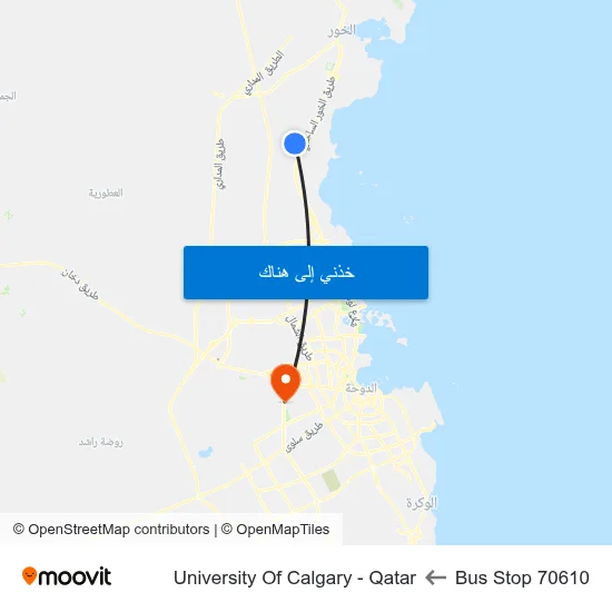 Bus Stop 70610 to University Of Calgary - Qatar map