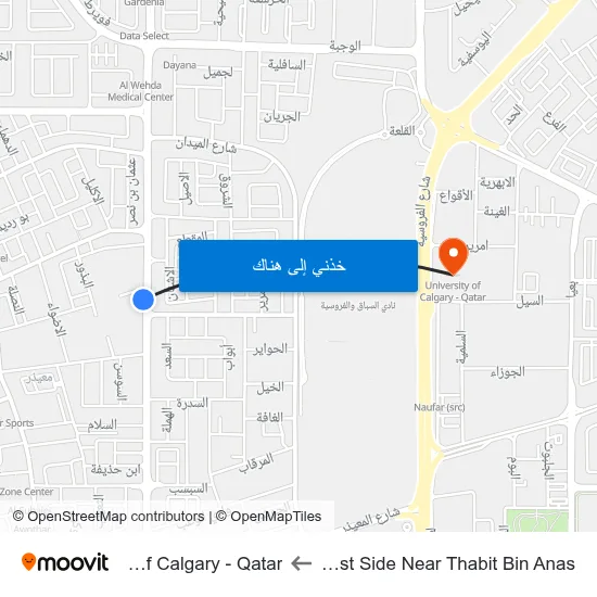 Al Salam St West Side Near Thabit Bin Anas to University Of Calgary - Qatar map