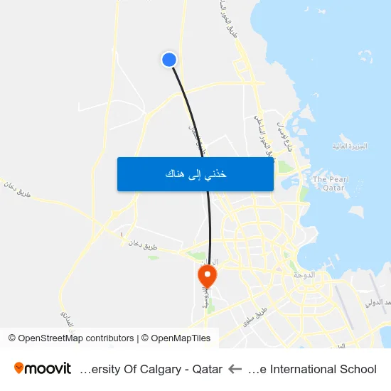 Olive International School to University Of Calgary - Qatar map