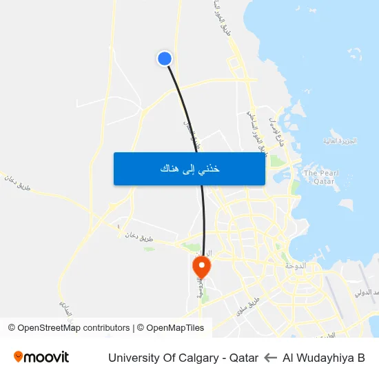 Al Wudayhiya B to University Of Calgary - Qatar map