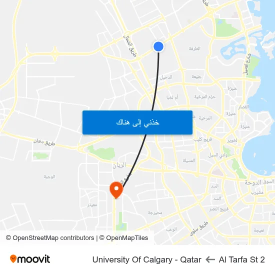 Al Tarfa St 2 to University Of Calgary - Qatar map