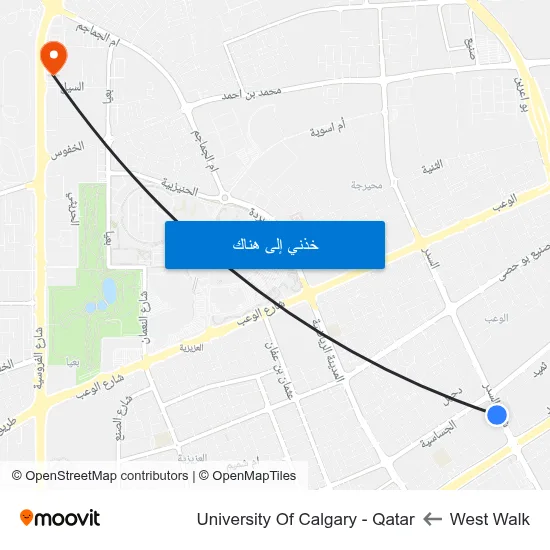 West Walk to University Of Calgary - Qatar map