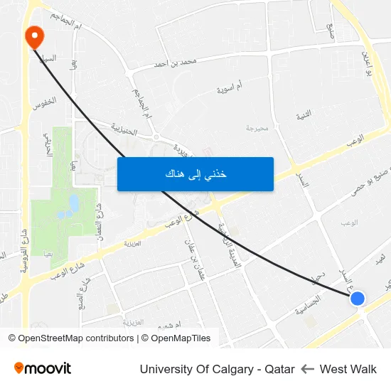 West Walk to University Of Calgary - Qatar map