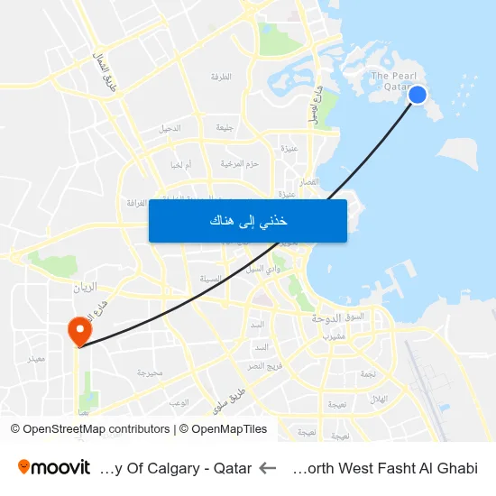 Tower 23 North West Fasht Al Ghabi to University Of Calgary - Qatar map