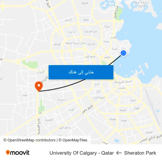 Sheraton Park to University Of Calgary - Qatar map