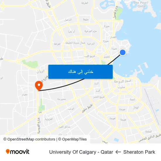Sheraton Park to University Of Calgary - Qatar map