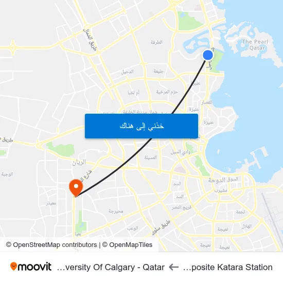 Opposite Katara Station to University Of Calgary - Qatar map