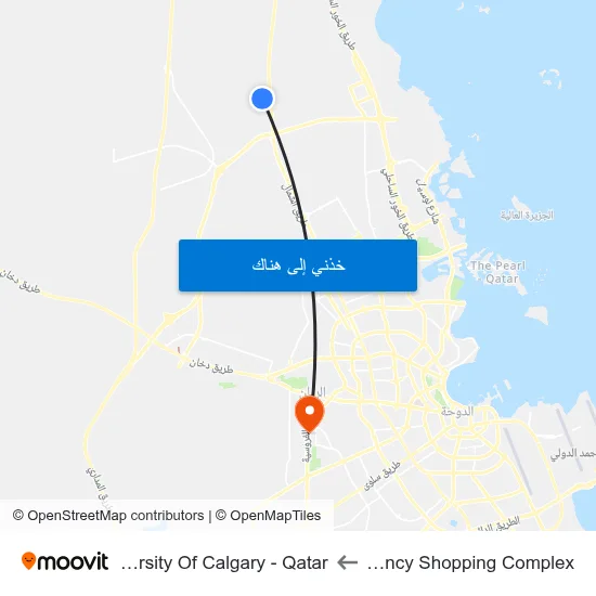 Regency Shopping Complex to University Of Calgary - Qatar map