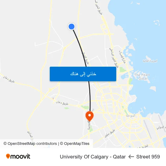 Street 959 to University Of Calgary - Qatar map