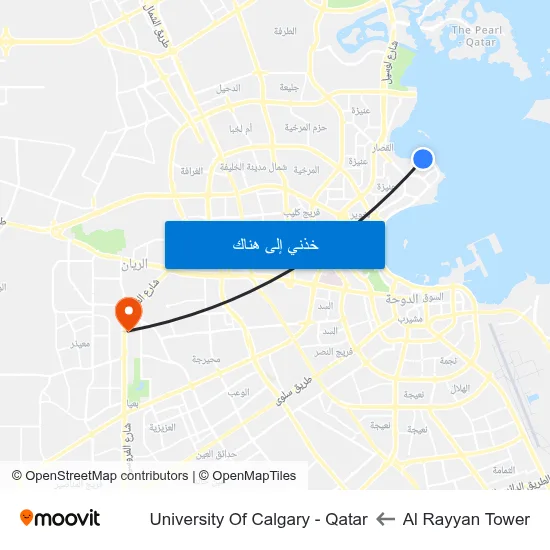 Al Rayyan Tower to University Of Calgary - Qatar map