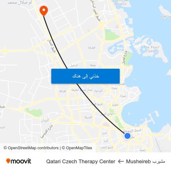 مشيرب Musheireb to Qatari Czech Therapy Center map