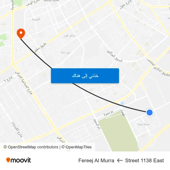 Street 1138 East to Fereej Al Murra map
