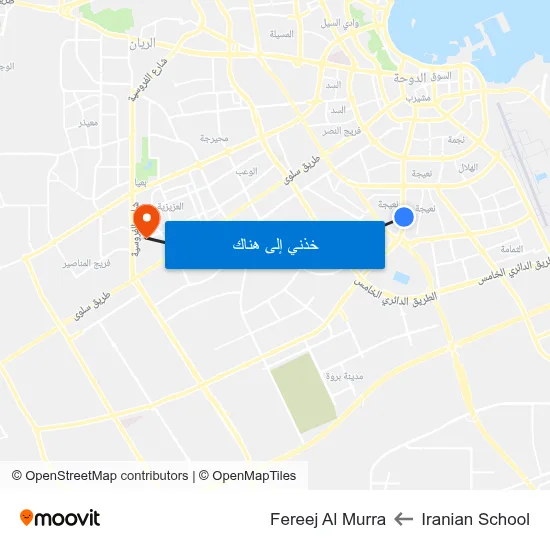 Iranian School to Fereej Al Murra map