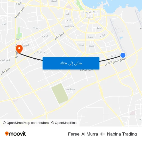 Nabina Trading to Fereej Al Murra map